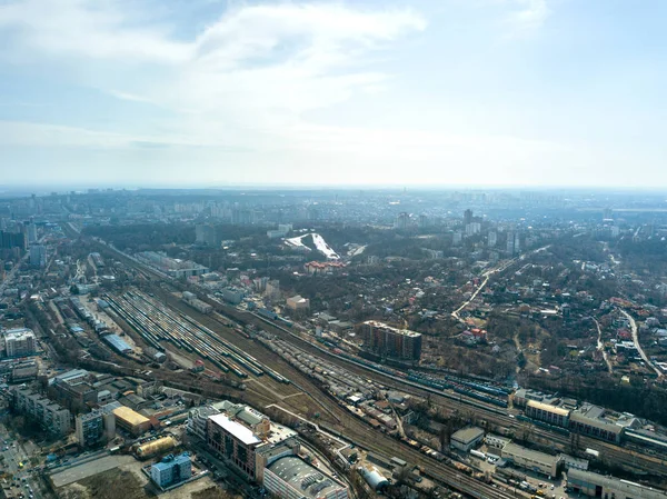 Staden Kiev Modern Arkitektur Och Järnvägsstation Ukraina — Stockfoto