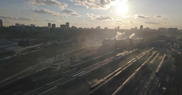 Kota Kyiv Arsitektur Modern Dan Stasiun Kereta Api Ukraina — Stok Video