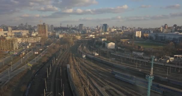 Ciudad Kiev Arquitectura Moderna Estación Tren Ucrania — Vídeo de stock