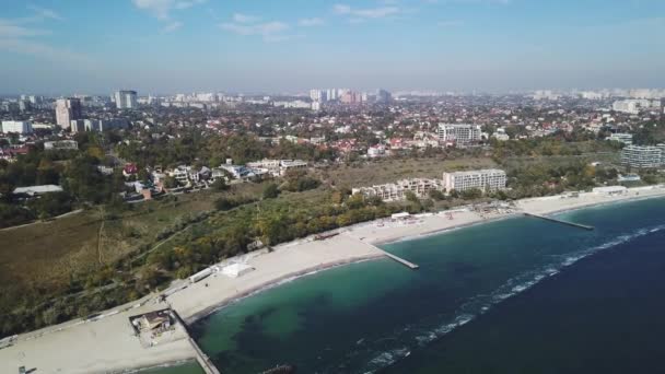 Ukrayna Nın Güneşli Bir Yaz Gününde Odessa Şehrinde Bir Dronun — Stok video