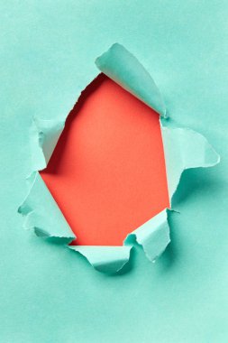 Mercan zemin üzerinde kopyalanmış turkuaz kağıttan el yapımı dekorasyon çerçevesi. Yaratıcılığın için kullanılabilir..