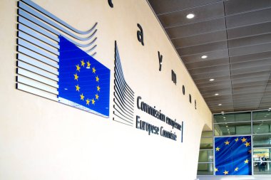 Brüksel, Belçika - 24 Şubat 2014: Berlaymont, Avrupa Komisyonu Başkanı ve Komisyon Üyeleri Koleji 'nin merkezi..