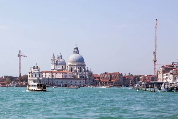 Beautiful View Traditional Gondola Famous Canal Grande Basilica Santa Maria — Stock Photo, Image