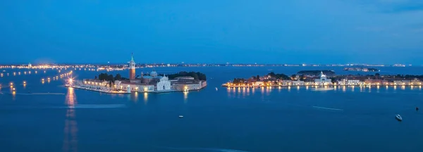 Venise Eglise San Giorgio Nuit Vue Panoramique Ancienne Télécabine Traditionnelle — Photo