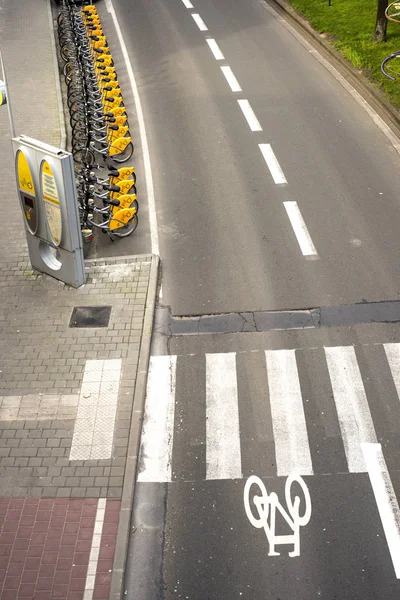 Brussels Bélgica Fevereiro 2014 Estação Ancoragem City Bike Bruxelas Villo — Fotografia de Stock