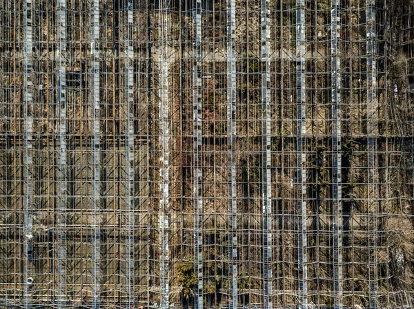 Fond Motif Avec Cadre Constructions Métalliques Serres Vue Oeil Oiseau — Photo