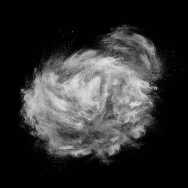 Abstrato Nuvem Poeira Cinza Fundo Preto Com Espaço Cópia Explosão — Fotografia de Stock