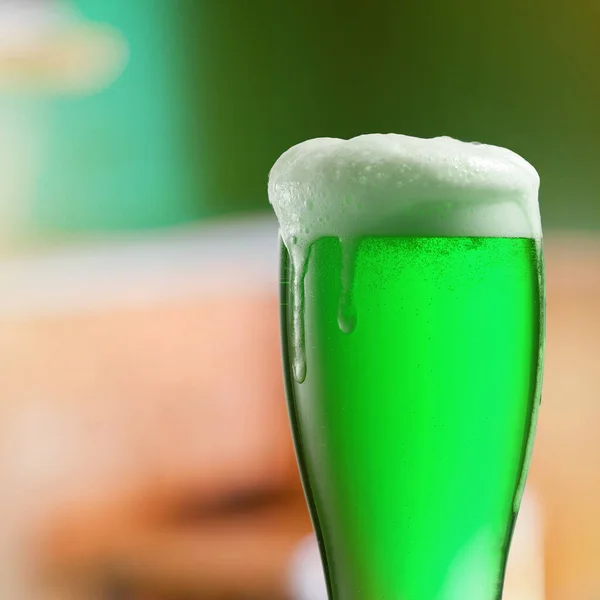 Close View Glass Fresh Natural Alcoholic Beer Drink Extra Foam — Stock Photo, Image