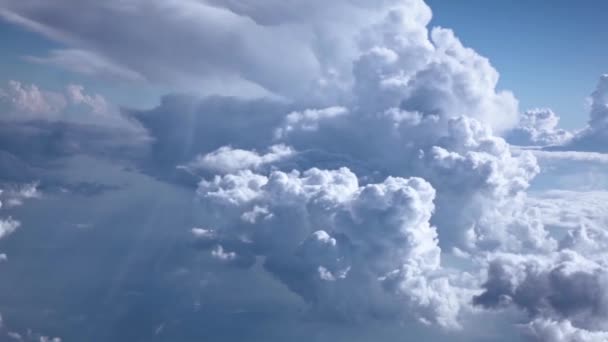 Hermosas Nubes Con Fondo Azul Del Cielo Clima Natural Cielo — Vídeos de Stock