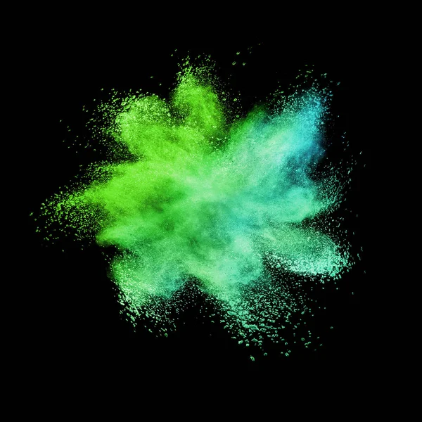 Декоративный Хаотичный Разноцветный Порошок Взрыв Взрыв Черном Фоне Копировальным Пространством — стоковое фото