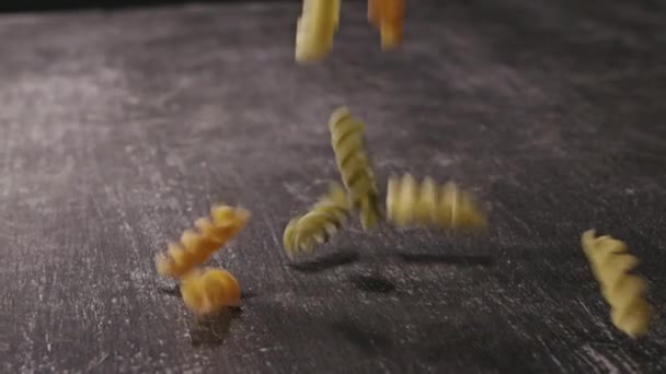 Макарони Столі Поняття Італійської Їжі — стокове відео