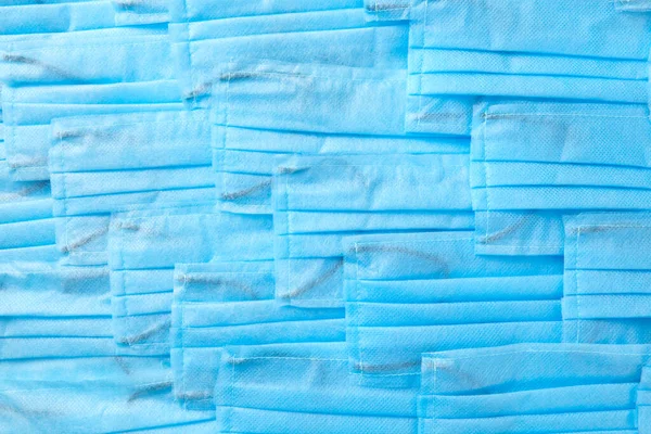 Sfondo Creativo Mascherine Protettive Blu Antibatteriche Mediche Concetto Prevenzione Malattie — Foto Stock