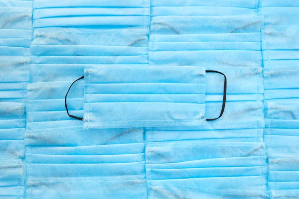 Защитная Медицинская Антибактериальная Синяя Маска Лица Цветовом Фоне Масок Концепция — стоковое фото