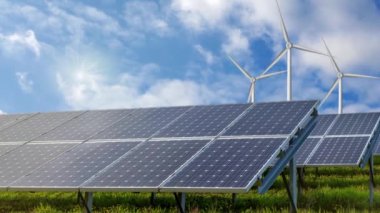 Yeşil enerji kavramı - yazları doğal rüzgar jeneratörü türbinleri