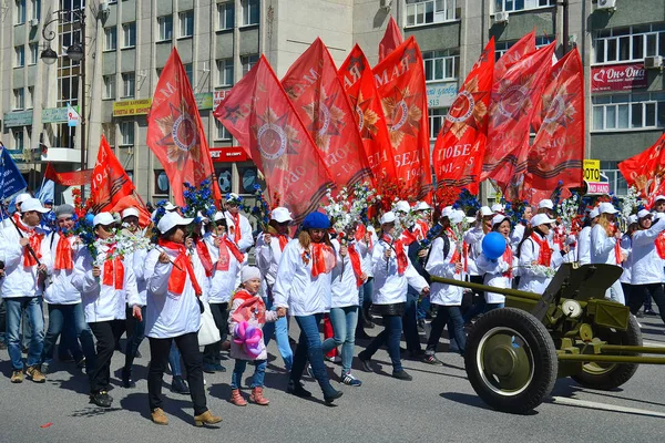 Tjoemen Rusland Mei 2016 Demonstratie Ter Ere Van Overwinning Dag — Stockfoto