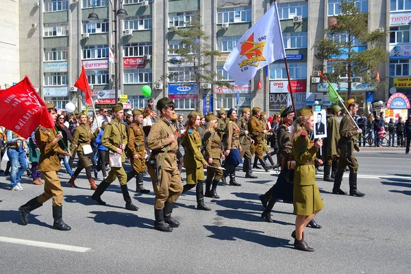 Tyumen Russie Mai 2016 Des Militaires Uniforme Participent Une Manifestation — Photo