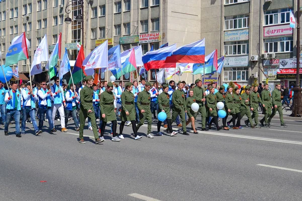 Tyumen Russie Mai 2016 Des Militaires Uniforme Participent Une Manifestation — Photo