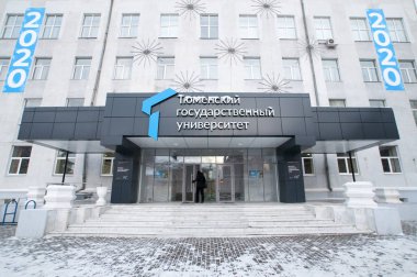 Tyumen, Rusya, 9 Ocak 2020: Tyumen Devlet Üniversitesi
