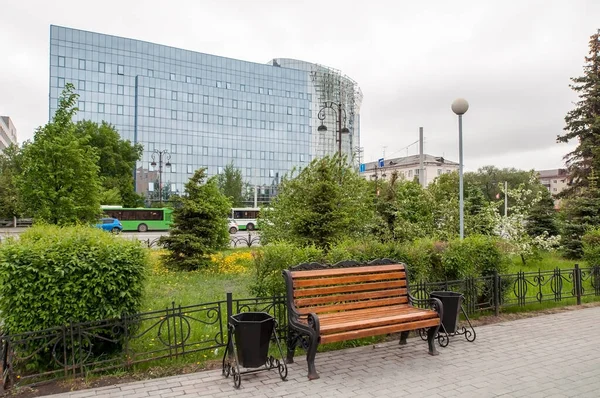 Tyumen Rusko Května 2020 Moderní Kancelářské Budovy Centrální Ulici Tyumen — Stock fotografie