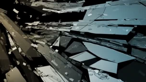 Pièces de verre brisé détruit — Video
