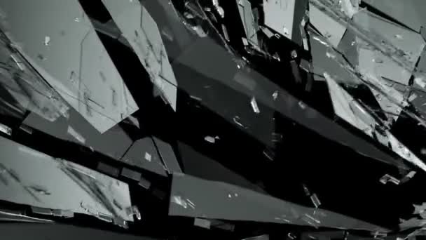 Tahribe kırık cam parçaları — Stok video