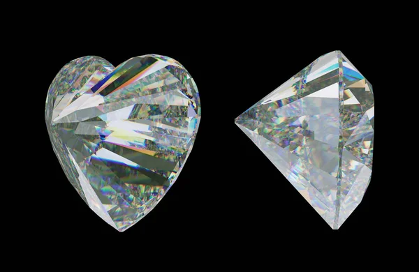 Καρδιές θέα πλευρά των διαμαντιών — Φωτογραφία Αρχείου