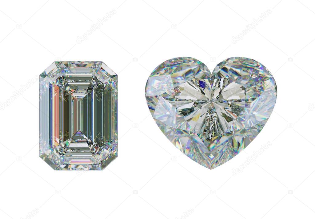 Top view of diamonds