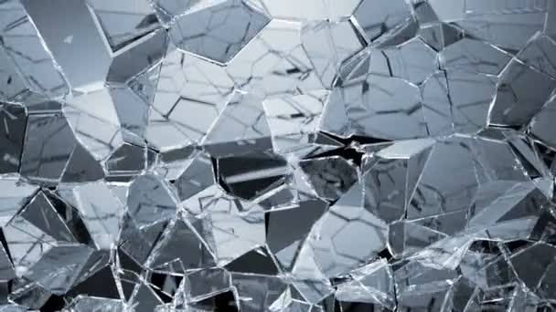 Glas zersplittert und zerbrochen — Stockvideo