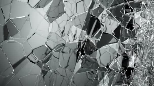 El vidrio se rompe y rompe — Vídeo de stock