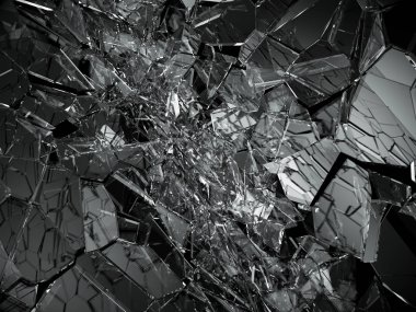 Bölünmüş veya kırık cam parçaları 