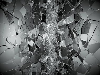 Parçalanmış veya yıkıldı cam  