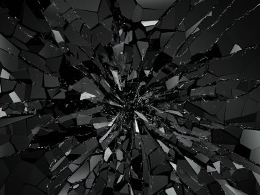 Bölünmüş veya kırık cam parçaları 