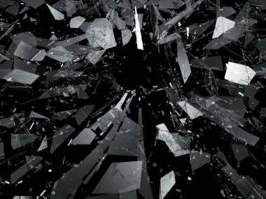 Bölünmüş veya kırık cam parçaları 