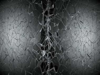 Bölünmüş veya kırık cam parçaları 