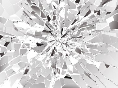 Bölünmüş veya kırık cam parçaları 