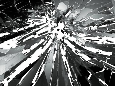 Parçalanmış veya kırık cam parçaları 