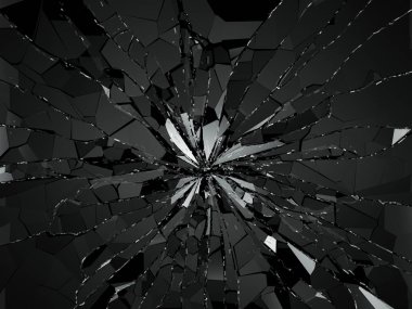 Parçalanmış veya yıkıldı cam  