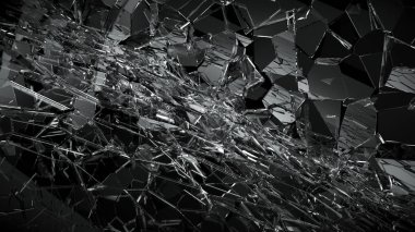 Parçalanmış veya yıkıldı cam  