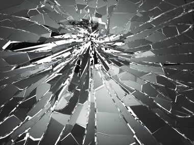 Parçalanmış veya yıkıldı cam  