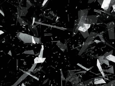 Kurşun deliği kırık cam parçaları