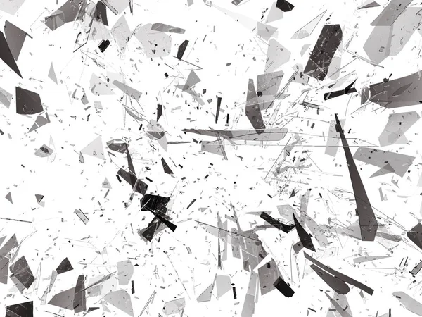 Pieces of destructed Shattered glass — Stock Photo, Image