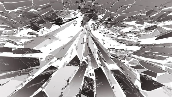 Stukken gebroken of verbrijzelde glas — Stockfoto
