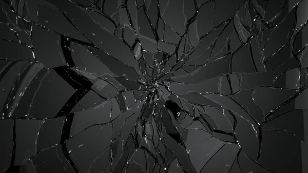 Shattered or demolished glass  