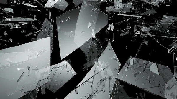 Shattered or demolished glass — Stock Photo, Image