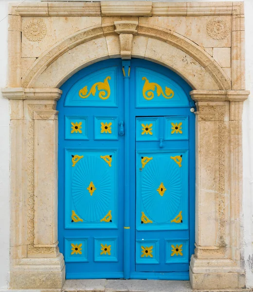 青いドア飾り — ストック写真