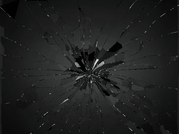 Bullet hole stukjes gebroken glas — Stockfoto