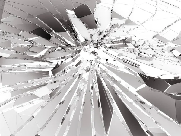 Bullet hole stukjes gebroken glas — Stockfoto