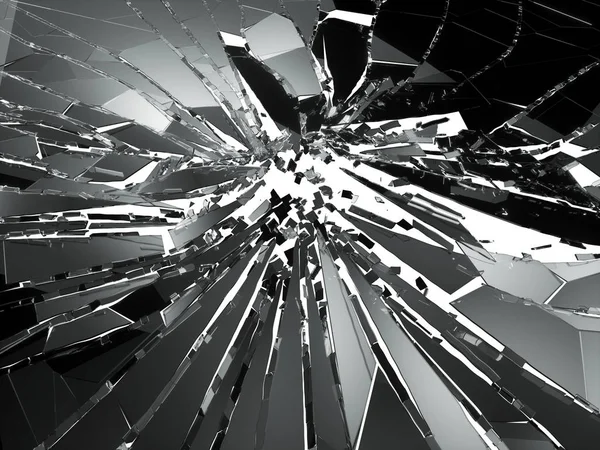 Pieces of Broken or Shattered glass — Stock Photo, Image