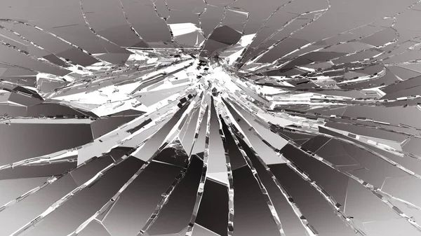 Kurşun deliği kırık cam parçaları