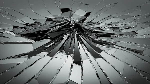 Kurşun deliği kırık cam parçaları